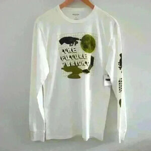 ARIZONA JEAN CO. | Men's  White/Yellow The Future Is Bright Long Sleeved…